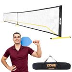 VEVOR Portable Pickleball Net System, 22FT Regulation Size Net, Weather Resistant Steady Metal Frame & Strong PE Net, Outdoor Game Sports Net with Carrying Bag, Easy Setup, Play in Backyard Driveway