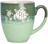 Cape Shore Freeport Coffee Tea Mug Cup, Turtle Gifts for Birthday Christmas, 18 Oz, Green (708-76)