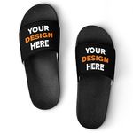 Custom Slides Slippers Personalized Casual Sandals Add Your Photo Name Design Comfortable Customized Bathroom Shoes Non Slip Shower Indoor Outdoor Beach Water Fashion Sandals Open Toe for Men Women,