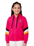 Alan Jones Clothing Cotton Solid Hooded Sweatshirt for Girls (Pink_13-14 Years)