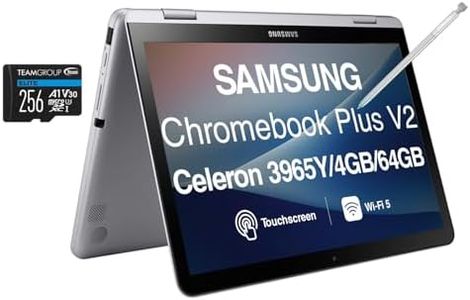 SAMSUNG 12.2" FHD 2-in-1 Touchscreen Chromebook Plus Laptop (Intel Celeron 3965Y 2-Core, 4GB RAM, 320GB Storage (64GB SSD+256GB Micro SD Card), Stylus Pen, Wireless Mouse, WiFi, Chrome OS)