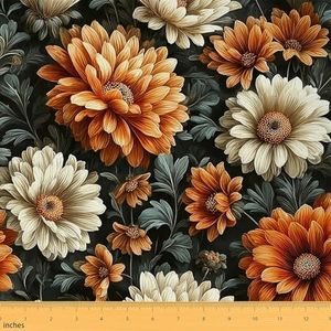 Erosebridal Vintage Daisy Fabric by The Yard Retro Flower Floral