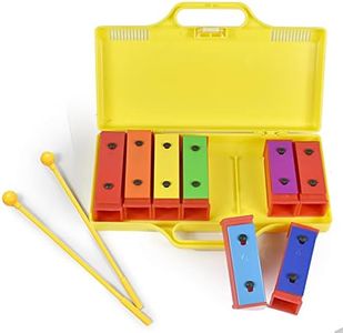 ENNBOM 8 Notes Chromatic Xylophone Glockenspiel Resonator Bells with Yellow Case