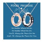 SUNSH Matching Necklaces for Couples, Pendant Necklace Women Men Matching Promise Rings Pendant Set, Stainless Steel Couple Necklace for Him Her Anniversary Jewelry Gift for Christmas