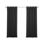 Best Home Fashion Black Stainless Steel Nickel Grommet Top Solid Thermal Insulated Blackout Curtain 229cm L -1 Pair