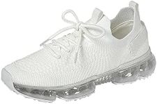 Forever Link Womens Air Cushion Fashion Sneakers Breathable Lightweight Walking Shoes, White, 8.5