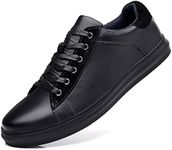 Casual Sneakers, Originals Oxford Lace-up Leather Shoes for Men, Black 8.5