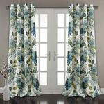 Lush Decor Floral Paisley Light Filtering Window Curtain Panel Pair, 52" W x 95" L, Blue