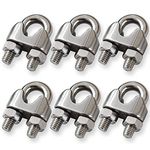 Cozihom 3/8 Inch M10 Wire Rope Cable Clip Clamp, 304 Stainless Steel, U Bolt Saddle Fastener, 6 Packs