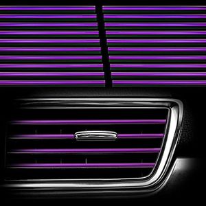 20Pcs Car Auto Air Conditioner Vent Outlet Trim Strip, DIY Decoration Chrome PVC Car Interior Moulding Trim Strip Line for All Straight Air Vent Outlet (Purple)