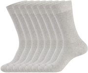 WANDER Men's Solid Dress Socks Cotton Men 8 Pairs Trouser Thin Classic Socks (Shoe Size:13-15, 8 Pairs Grey)