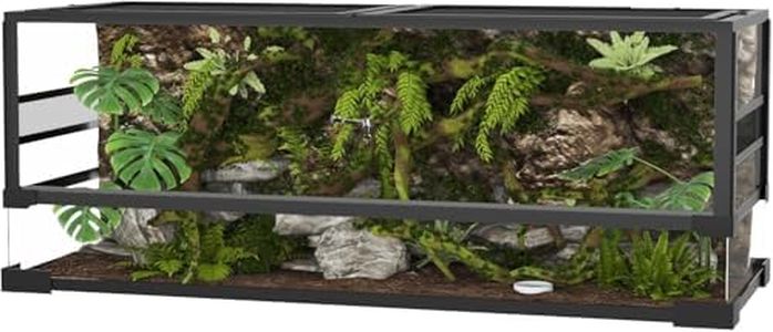 Garvee 67 Gallon Reptile Tall Glass Terrarium, 48" x 18" x 18" Reptile Tank Double Hinge Door with Top Screen Ventilation, Easy Assembly