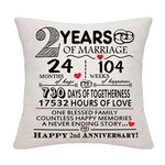 2 Years of Marriage Gift 2nd Wedding Anniversary Cushion Cover Keepsake Decoration Gift for Couples Parents Women Men Mum Dad Husband Wife Grandma Grandad Aunt Uncle Friends (2 YEARS)