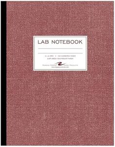 Roaring Spring Oversize Lab Book with Numbered Pages, 4x4 Grid Ruled, 11.75" x 9.25", 76 Sheets/152 Numbered Pages of premium 20 lb Green Paper, Red Board Cover