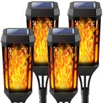 Joltix Flame Solar Light, 4 Pack Solar Lights, IP65 Waterproof Solar Flickering Dancing Lights,Landscape Lighting Auto On/Off for Outdoor Garden Patio Pathway Yard Driveway Halloween Decorative.