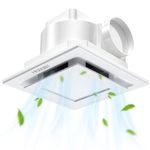 FASDUNT Bathroom Exhaust Fan with Light, 12W Bathroom Fan with LED Light Combo, 120 CFM 1.0 Sones Quiet Bathroom Vent Fan with Light Combo 5000K for Home Bath Office Hotel