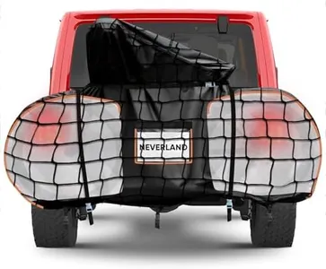 NEVERLAND Bike Cover for Transport on Rack - Heavy Duty 600D Bike Rack Cover for 2 Bikes, Bicycle Cover Outdoor Waterproof on Rear Bike Rack with Clear PVC Panels and Stretch Net