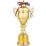 NUOBESTY Golden Cup Award Trophies Metal Trophies Sport Player Reward Prize Academy Awards Hollywood Party Favor for Tournaments Competition Golden 37cm