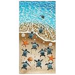 Dawhud Direct Beach Turtles Beach Towel for Women, Girls, Kids, Men, Turtle Bath Towel Print 30" x 60" Pool Towel Super Soft Plush Cotton Turtle Towel Plush Throw Towel for Beach Lovers