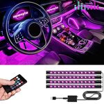 Car LED Interior Lights,Interior RGB lights,Car LED Strip Light with,8 Colors Car Atmosphere Lights,Car Music Sound-activated Lighting,USB Port Car Charger Light Bar.