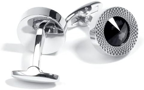 Soumimi Black Crystal Cufflinks for Men, Shiny Cuff Links for Suit, in Gift Box, Business Cufflinks Accessories, Valentine's Day Birthday Gift for Groom Husband Dad