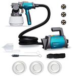 Tilswall Paint Spray System Shark 800 HVLP Electric Paint Sprayer with 1300ml Container, 120 DIN-s Paint Spray Gun Electric with 4 Nozzles and 3 Spray Modes for Wall Paints, Fences and Sheds