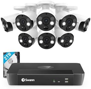 Swann Home Security Camera System with 4TB HDD, 16 Channel 8 Cam, POE NVR 4K HD Video, Indoor or Outdoor Wired Surveillance CCTV, Colour Night Vision, Heat Motion Detection, LED Lights, 1686808FB4TB