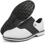Zakey Golf Shoes Men Professional Spikeless Golf Shoes Comfortable Walking Footwears for Golfers (8.5,WhiteBlack)