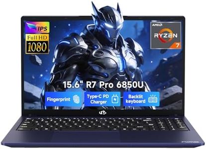 NIMO 15.6" Light-Gaming-Laptop, 8 Cores AMD Ryzen 7 Pro 6850U 32GB RAM 1TB SSD (Beat i7-1360P Up to 4.7GHz) Radeon 680M 100W Fast PD FHD Backlit Keyboard for Content Creators & Student 2-Yr Warranty