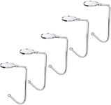 Pyhot 5 Pcs Christmas Stocking Holder Metal Hook Hanger Christmas Tree Clips Swivel Anti Grip Hanging Tools for Christmas Tree Fireplace Handbags