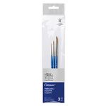 Winsor & Newton Watercolor Brush Set, Synthetic Hair, Assortments, redondos nº 0, 4 y 8