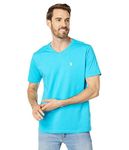 U.S. Polo Assn. Short Sleeve V-Neck T-Shirt Scuba Blue SM