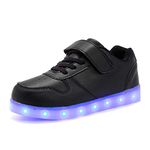 Kids'LED Fashion Shoes Light up with Wings 15 Colors Flashing Light Sneakers Trainers for Boys Girls Gift USB Charge Halloween Christmas Thanksgiving Day Gift Black