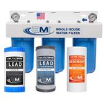 APPLIED MEMBRANES INC. 3-Stage Whole House Water Filter System | 4.5x10-Inch Filters Removes, Dissolved & Undissolved Lead, Sediment, Chlorine, Chloramine, Chemicals, Taste, Odor