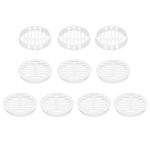 sourcing map 10Pcs 60mm/2.4in Air Vents Circular Soffit Vents, White Plastic Soffit Vent Cover for Bathroom Home, Office, Kitchen, Cabinet, Wardrobe