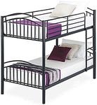 Authentic International 3FT Single Metal Bunk Bed Frame, 2-Storey 2 Sleepers Bed Frame Bunk Bed Bedroom Dorm Apartment for Adults Children Teenagers Twins(Black)