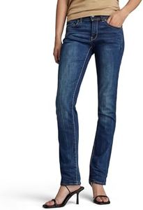 G-STAR RAW Women's Midge Saddle Mid Rise Straight Fit Jeans, Dark Aged, 25W x 32L