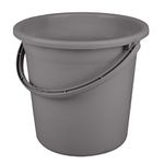 Kuber Industries Bucket | Plastic Bucket for Bathroom | Strong Bucket for Bathing | Water Storage Bucket | Plain Bucket | 18 LTR | Gray