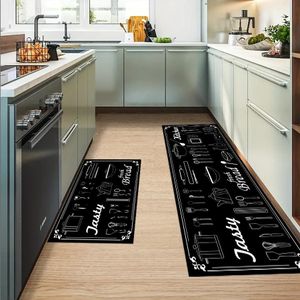 HomeCloud Anti Fatigue Kitchen Rug Sets 2 Piece Non Slip Kitchen Mats for Floor Cushioned Kitchen Rugs and Mats Waterproof Comfort Standing Mat Runner for Kitchen (Fresh_Bread_Black)