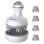 Electric Scalp Head Massager, Handheld Portable Waterproof Head Scratcher Massager with 4 Heads 84 Nodes Gifts Idea for Hair Growth, Deep Clean & Stress Release Massage