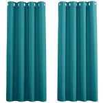 PONY DANCE Blue Blackout Curtains 2 Panels - Light Blocking Privacy Soundproof Window Covering for Living Room Eyelet Drapes, Boys Bedroom, W46 inch x D54 inch, Peacoak Blue