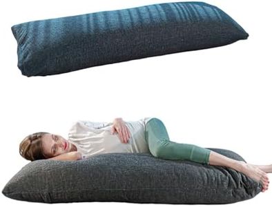 The White Willow Full Body Hug Sleeping Pillow Memory Foam & Micro Fiber for Body Support; Pregnancy Pillow, Long Pillow for Bed, Side Sleeper with Washable Cover (54" L x 20" W Inches)- Grey