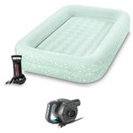 INTEX 66810EP Inflatable Kidz Travel Bed Set: Air Mattress Includes Hand Pump and Carry Bag – Indoor Use – 28" x 52 x 4 Bundled w/Electric Pump