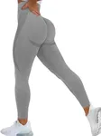 SENBAN Seamless Leggings for Women High Waist Tummy Control Butt Lift Yoga Pants Workout Gym Smile Contour Tights Light Gray XS