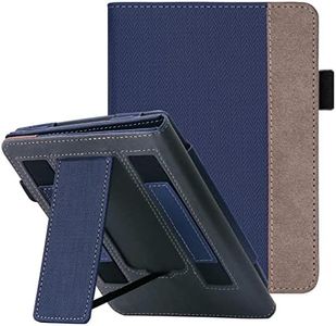 WALNEW Stand Case for 6.8” Kindle Paperwhite 11th Generation 2021- Two Hand Straps Premium PU Leather Book Cover with Auto Wake/Sleep for Amazon Kindle Paperwhite Signature Edition ereader