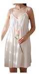 Sharebeauty Casual Vintage Negligee for Women Lady's Elegant Comfortable Dressing Gown Loungewear Nightgown Nightdress Sleepwear Nightshirt Pajamas, White XL