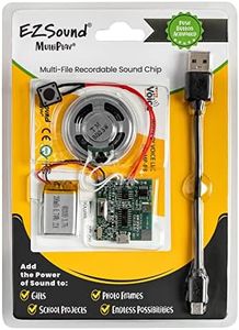 EZSound Multiplay Push Button Recordable Sound Chip | Plays Multiple Recordings | Recordable Sound Module | Push Button Control | Card Sound Recorder | Card Voice Recorder | Custom Button Record