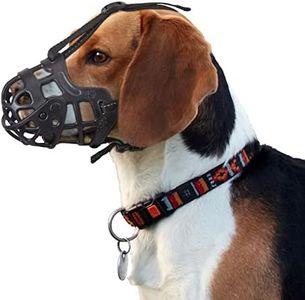 Ownpets Dog Muzzle, Adjustable Dog Basket Muzzle with Movable Cover to Prevent Biting, Chewing & Licking, Air Mesh Drinkable Dog Muzzle for Small, Medium, Large Aggressive Dogs, L size