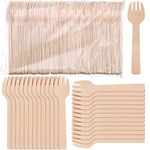 Gerrii 1000 Pcs Mini Wooden Spork 4 Inch Bulk Disposable Fork Spoon Wooden Disposable Utensils Birch Wood Mini Wooden Forks 2 in 1 Utensil for Home Party Picnic Barbecue Dessert Appetizers Cocktails