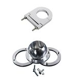 XTPTFABS 2" Swivel Base Floor Mount & 2-1/2" Chrome Steering Column Drop Combo Compatible with SBC BBC 350 454.for Vehicles with 2" Diameter Steering Columns